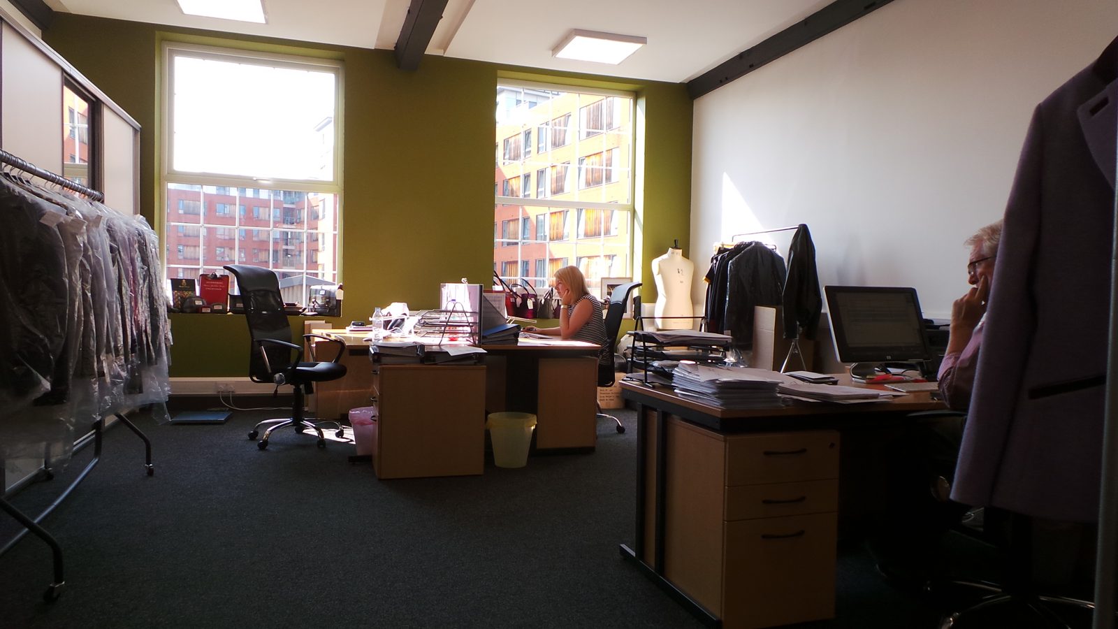 Serviced office with exposed brick
